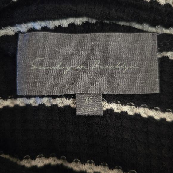 Anthropologie Sunday In Brooklyn Waffle Knit Striped Top - Picture 6 of 10